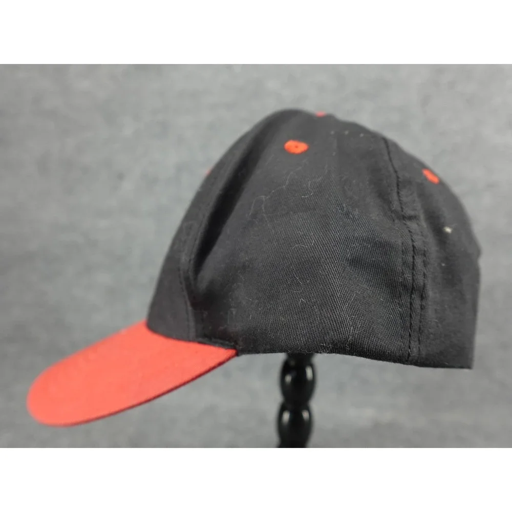 Caterpillar Racing Hat Mens OSFM Black Red Vintage Snapback Cyrk CAT Logo